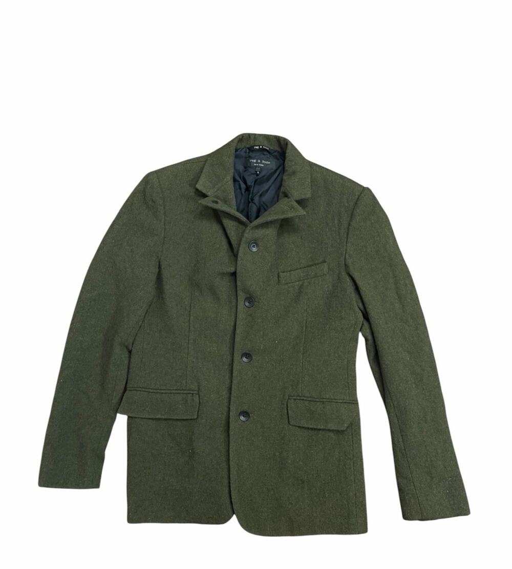 Rag & Bone Men's 38 Army Green Wool Blazer Lined Jacket EUC